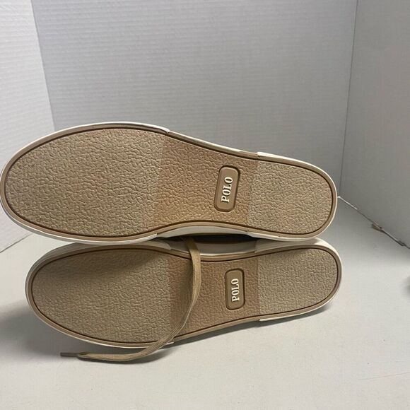 RALPH LAUREN Polo Faxon Low Brown Washed Twill Men’s Sneakers Lace Up Size 11.5D - Picture 7 of 12